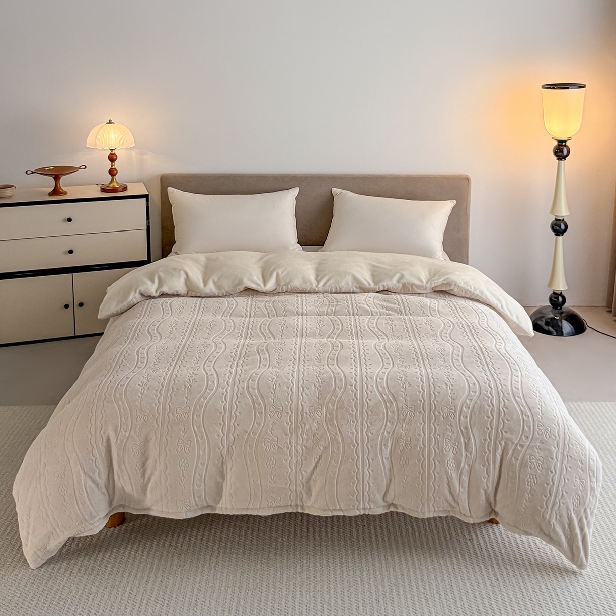 91家纺网 家纺一手货源 找家纺 （总）锦罗绣 2025新款全消光烂花230克牛奶绒单被套