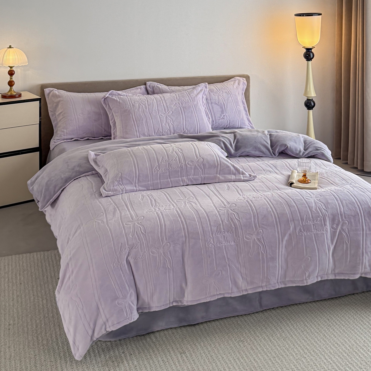 91家纺网 家纺一手货源 找家纺 锦罗绣 2025新款全消光烂花230克牛奶绒单被套 梵希