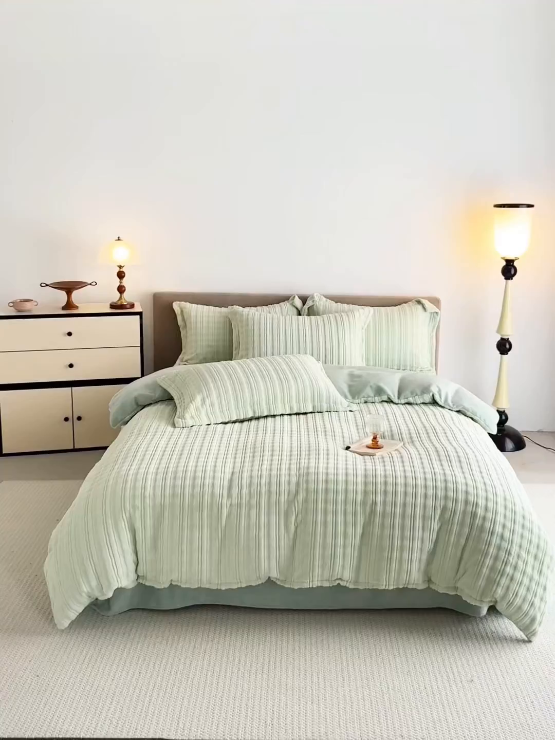 91家纺网 家纺一手货源 找家纺 锦罗绣 2025新款全消光烂花230克牛奶绒单被套 洛伊绿