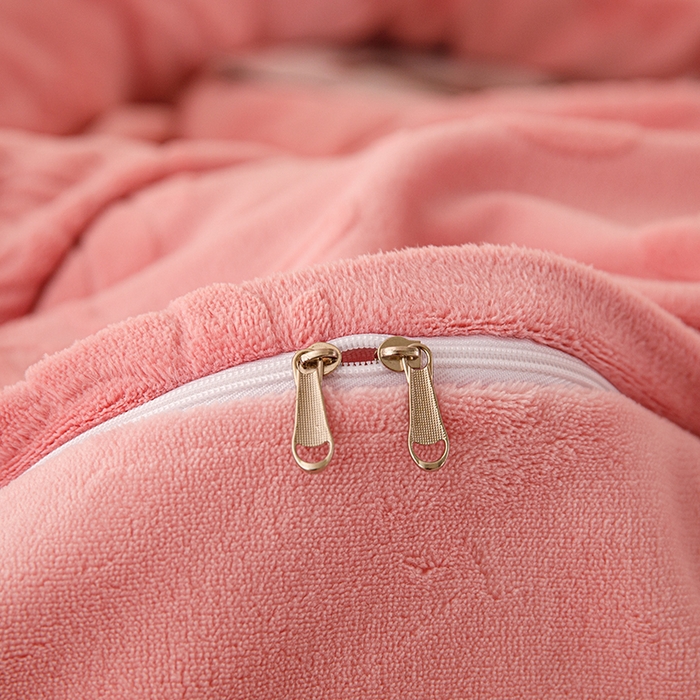 91家纺网 家纺一手货源 找家纺 锦罗绣 2025新款全消光烂花230克牛奶绒单被套 粉玫瑰