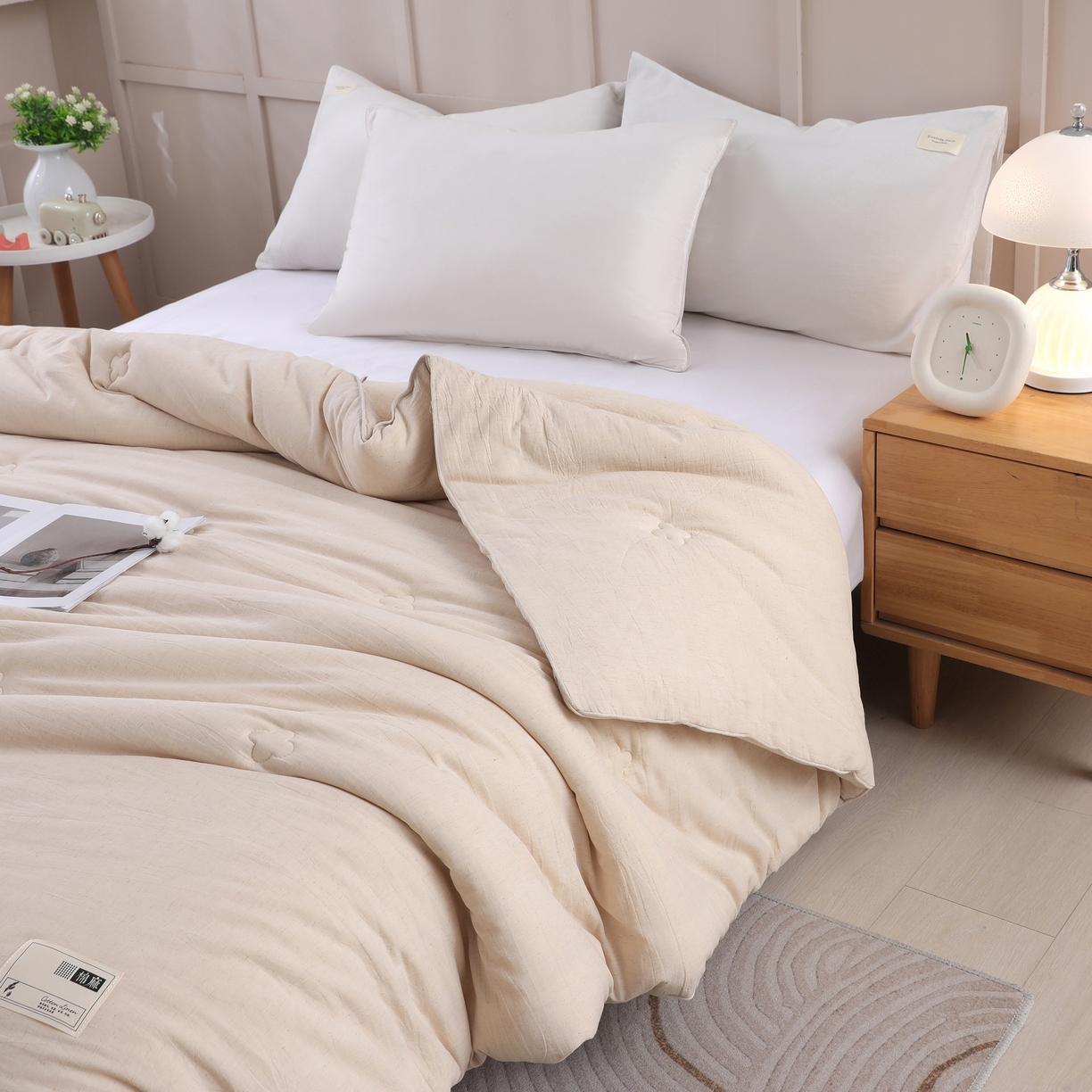 91家纺网 家纺一手货源 找家纺 （总）禧麦楽家纺 2025新款棉麻棉花被