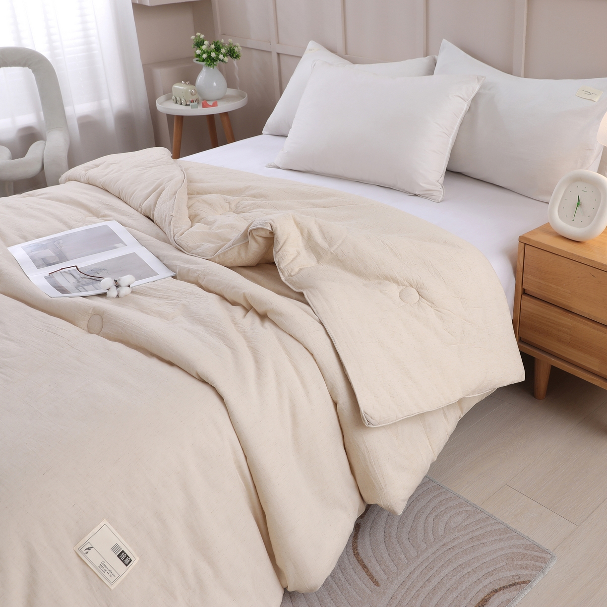 91家纺网 家纺一手货源 找家纺 （总）禧麦楽家纺 2025新款棉麻PLA聚乳酸纤维被