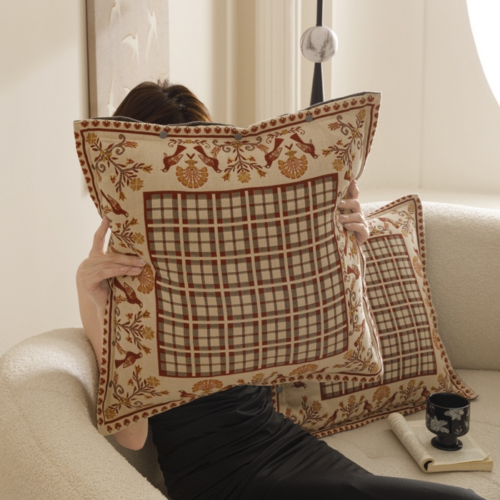 91家纺网 家纺一手货源 找家纺 爱港家纺 2025新款全棉纯棉纱布抱枕 靠枕 可拆洗 腰枕 客厅卧室汽车纯棉方枕套 雀阁