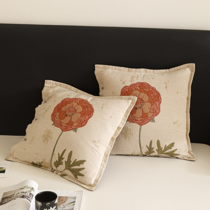 91家纺网 家纺一手货源 找家纺 爱港家纺 2025新款全棉纯棉纱布抱枕 靠枕 可拆洗 腰枕 客厅卧室汽车纯棉方枕套 羞花