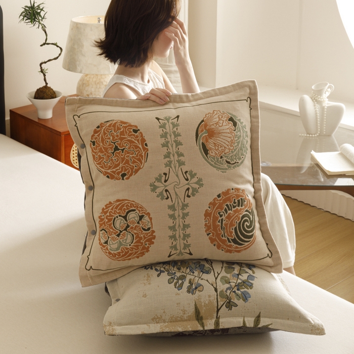 91家纺网 家纺一手货源 找家纺 爱港家纺 2025新款全棉纯棉纱布抱枕 靠枕 可拆洗 腰枕 客厅卧室汽车纯棉方枕套 锦团