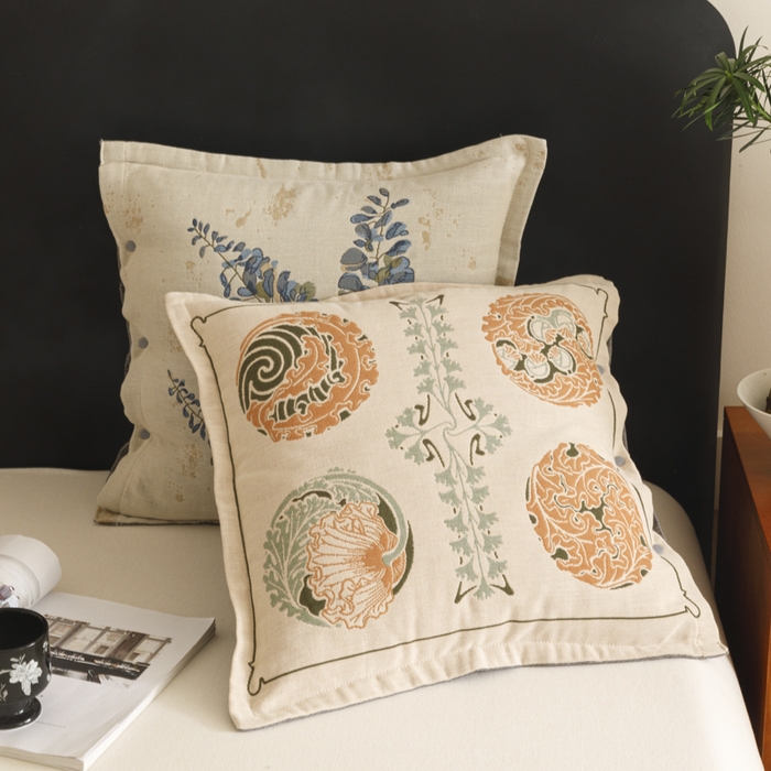 91家纺网 家纺一手货源 找家纺 爱港家纺 2025新款全棉纯棉纱布抱枕 靠枕 可拆洗 腰枕 客厅卧室汽车纯棉方枕套 锦团