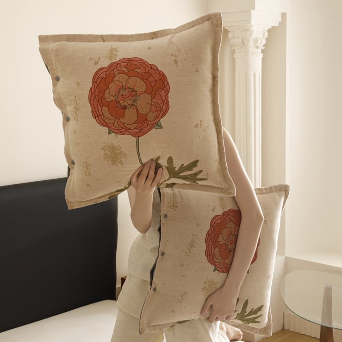 91家纺网 家纺一手货源 找家纺 爱港家纺 2025新款全棉纯棉纱布抱枕 靠枕 可拆洗 腰枕 客厅卧室汽车纯棉方枕套 羞花