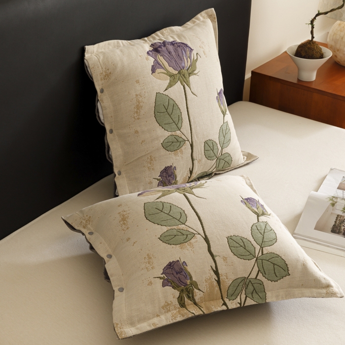 91家纺网 家纺一手货源 找家纺 爱港家纺 2025新款全棉纯棉纱布抱枕 靠枕 可拆洗 腰枕 客厅卧室汽车纯棉方枕套 沉鱼