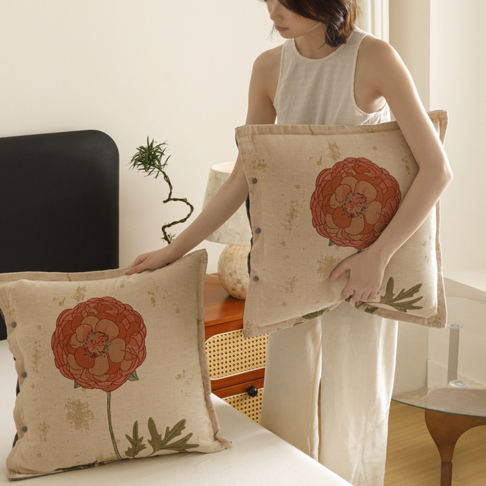 91家纺网 家纺一手货源 找家纺 爱港家纺 2025新款全棉纯棉纱布抱枕 靠枕 可拆洗 腰枕 客厅卧室汽车纯棉方枕套 羞花