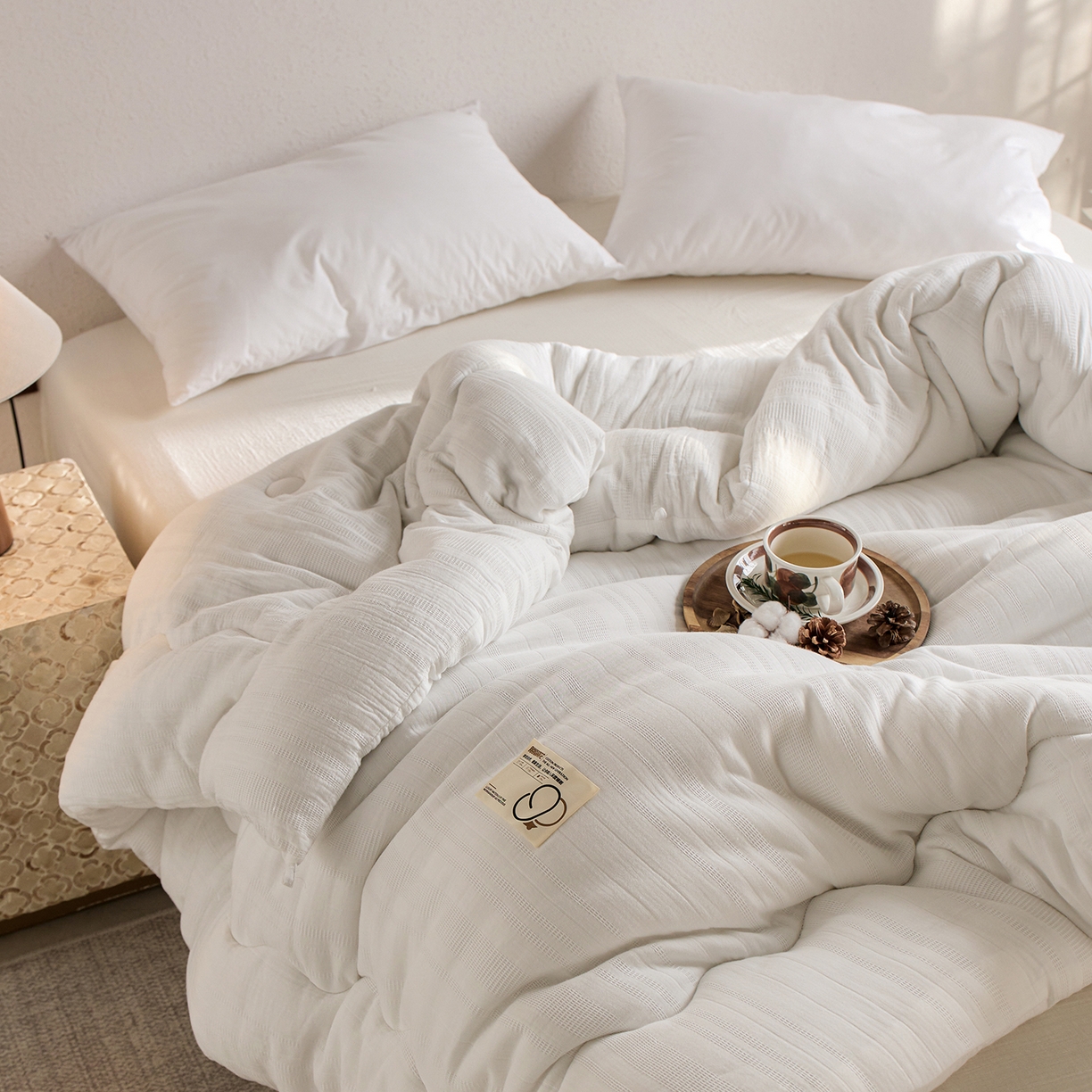 91家纺网 家纺一手货源 找家纺 （总）莱宁被业 2025新款双A类全棉双层纱Ultra2.0脱脂棉花被优质新疆长绒棉学生春秋被里外全棉棉花冬被