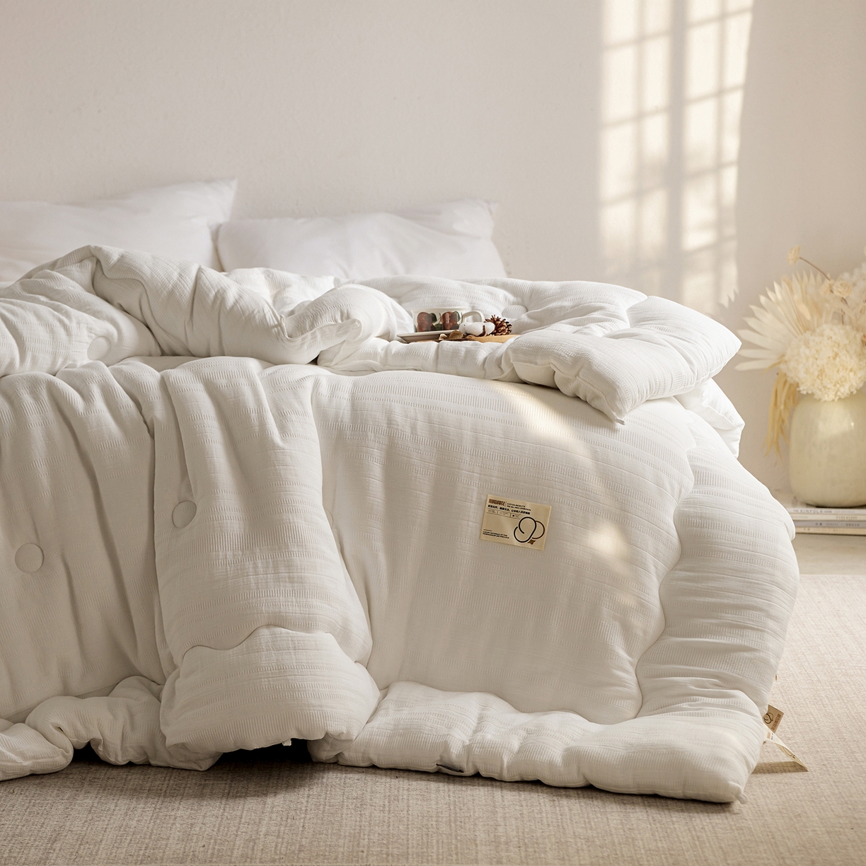 91家纺网 家纺一手货源 找家纺 （总）莱宁被业 2025新款双A类全棉双层纱Ultra2.0脱脂棉花被优质新疆长绒棉学生春秋被里外全棉棉花冬被