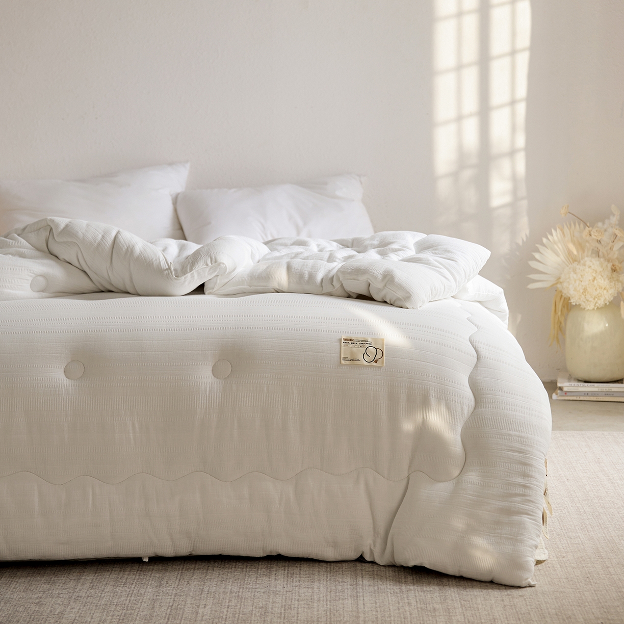 91家纺网 家纺一手货源 找家纺 （总）莱宁被业 2025新款双A类全棉双层纱Ultra2.0脱脂棉花被优质新疆长绒棉学生春秋被里外全棉棉花冬被