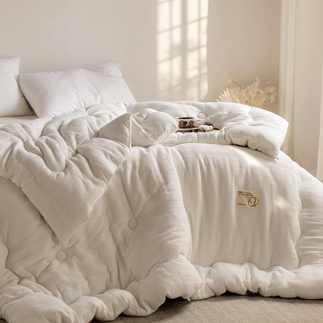 91家纺网 家纺一手货源 找家纺 （总）莱宁被业 2025新款双A类全棉双层纱Ultra2.0脱脂棉花被优质新疆长绒棉学生春秋被里外全棉棉花冬被