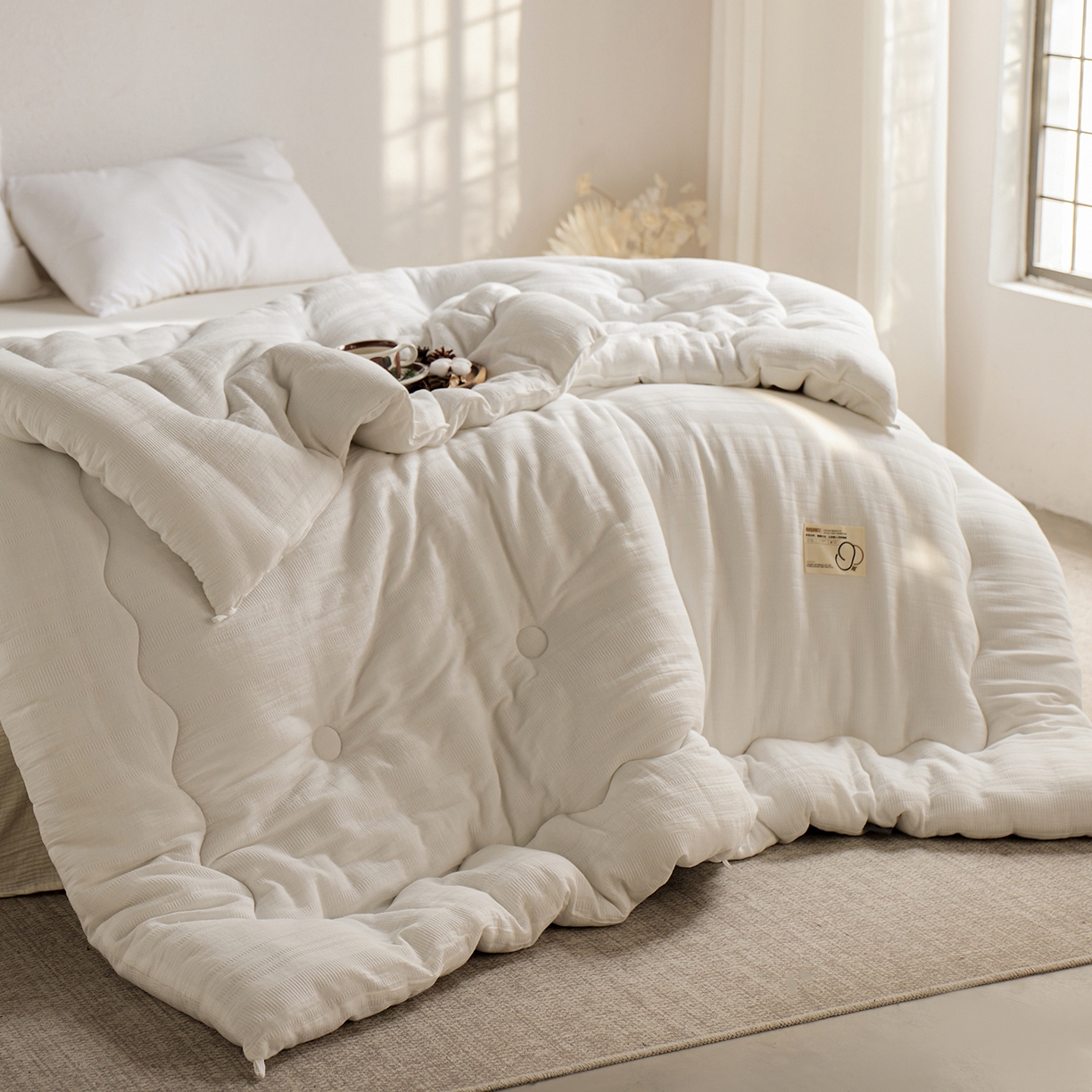 91家纺网 家纺一手货源 找家纺 （总）莱宁被业 2025新款双A类全棉双层纱Ultra2.0脱脂棉花被优质新疆长绒棉学生春秋被里外全棉棉花冬被