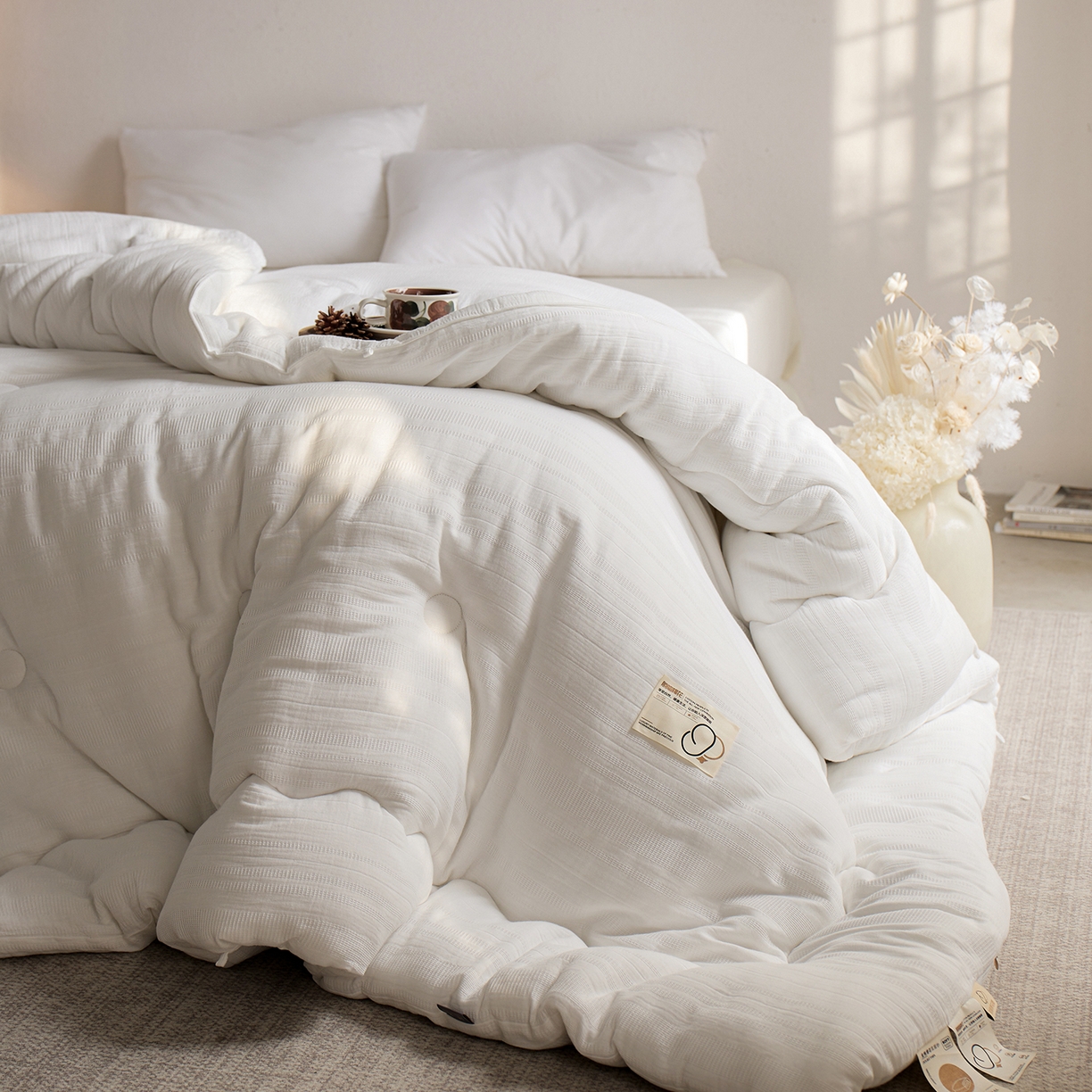 91家纺网 家纺一手货源 找家纺 （总）莱宁被业 2025新款双A类全棉双层纱Ultra2.0脱脂棉花被优质新疆长绒棉学生春秋被里外全棉棉花冬被