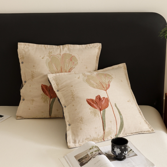 91家纺网 家纺一手货源 找家纺 爱港家纺 2025新款全棉纯棉纱布抱枕 靠枕 可拆洗 腰枕 客厅卧室汽车纯棉方枕套 闭月