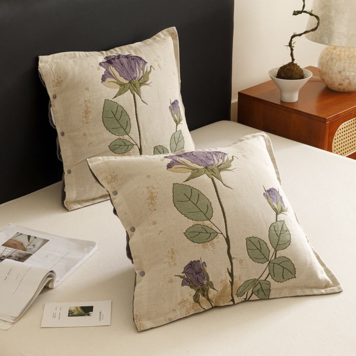 91家纺网 家纺一手货源 找家纺 爱港家纺 2025新款全棉纯棉纱布抱枕 靠枕 可拆洗 腰枕 客厅卧室汽车纯棉方枕套 沉鱼