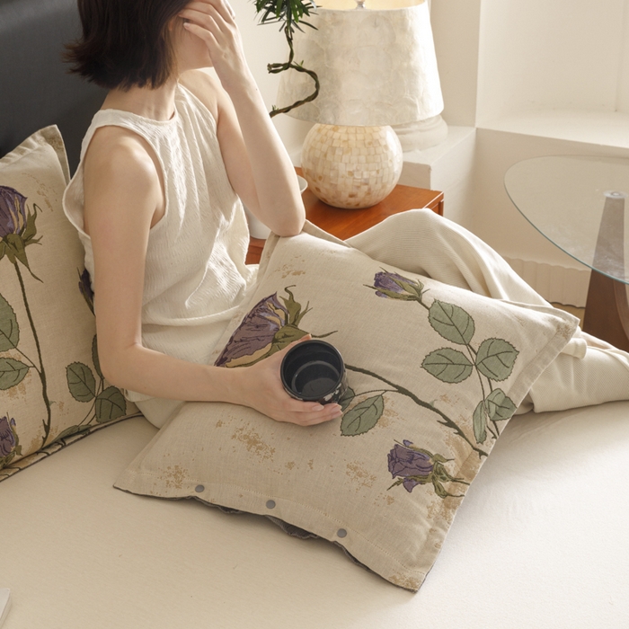 91家纺网 家纺一手货源 找家纺 爱港家纺 2025新款全棉纯棉纱布抱枕 靠枕 可拆洗 腰枕 客厅卧室汽车纯棉方枕套 沉鱼