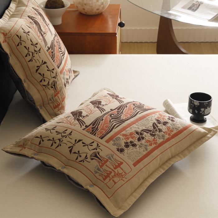 91家纺网 家纺一手货源 找家纺 爱港家纺 2025新款全棉纯棉纱布抱枕 靠枕 可拆洗 腰枕 客厅卧室汽车纯棉方枕套 古朴