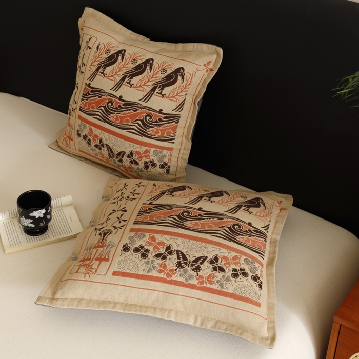 91家纺网 家纺一手货源 找家纺 爱港家纺 2025新款全棉纯棉纱布抱枕 靠枕 可拆洗 腰枕 客厅卧室汽车纯棉方枕套 古朴