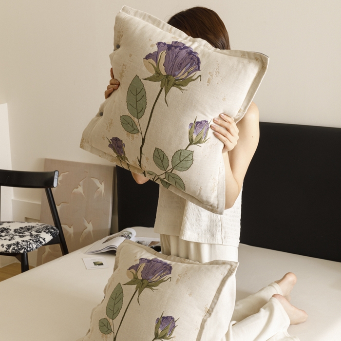 91家纺网 家纺一手货源 找家纺 爱港家纺 2025新款全棉纯棉纱布抱枕 靠枕 可拆洗 腰枕 客厅卧室汽车纯棉方枕套 沉鱼