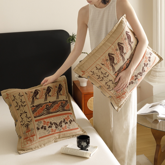 91家纺网 家纺一手货源 找家纺 爱港家纺 2025新款全棉纯棉纱布抱枕 靠枕 可拆洗 腰枕 客厅卧室汽车纯棉方枕套 古朴