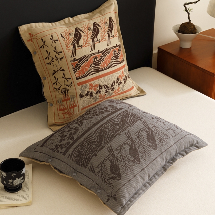 91家纺网 家纺一手货源 找家纺 爱港家纺 2025新款全棉纯棉纱布抱枕 靠枕 可拆洗 腰枕 客厅卧室汽车纯棉方枕套 古朴