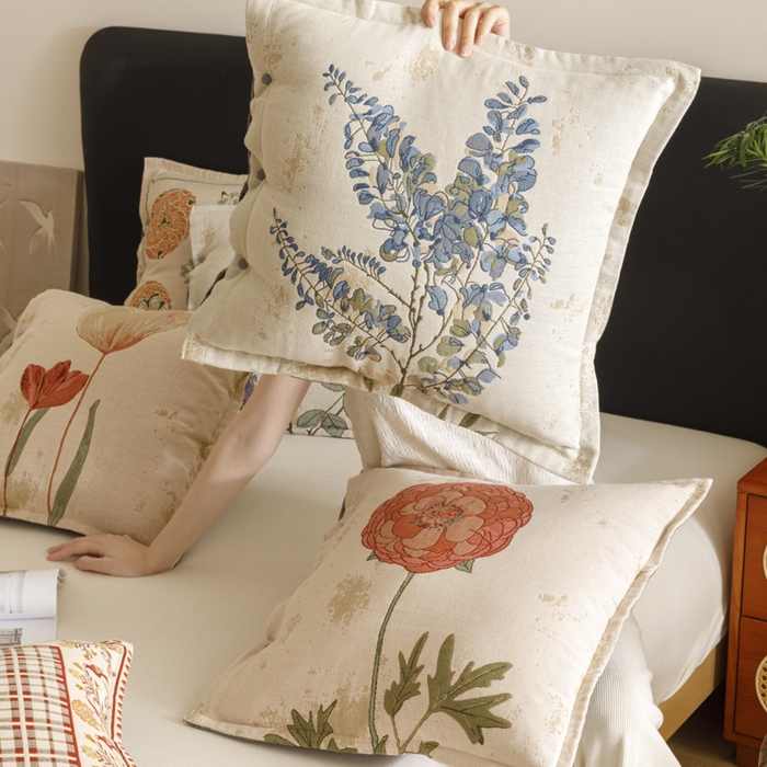 91家纺网 家纺一手货源 找家纺 爱港家纺 2025新款全棉纯棉纱布抱枕 靠枕 可拆洗 腰枕 客厅卧室汽车纯棉方枕套 组合图   仅供展示不可下单