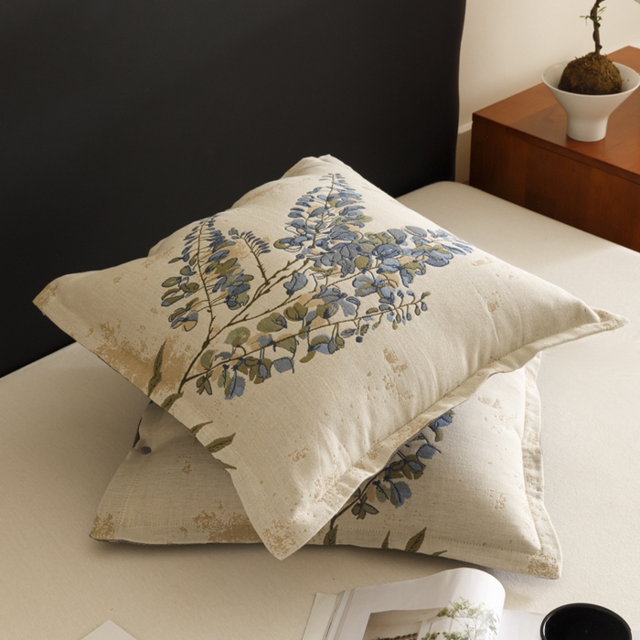 91家纺网 家纺一手货源 找家纺 爱港家纺 2025新款全棉纯棉纱布抱枕 靠枕 可拆洗 腰枕 客厅卧室汽车纯棉方枕套 落雁