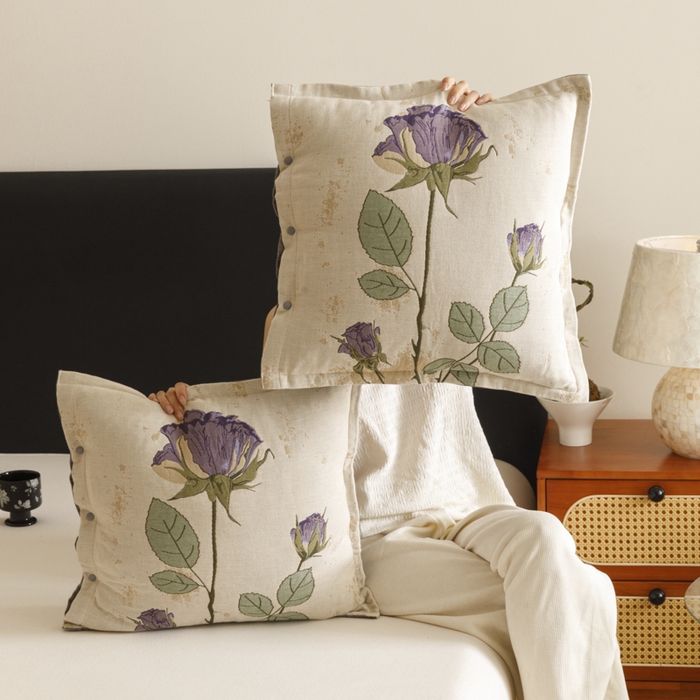 91家纺网 家纺一手货源 找家纺 爱港家纺 2025新款全棉纯棉纱布抱枕 靠枕 可拆洗 腰枕 客厅卧室汽车纯棉方枕套 沉鱼