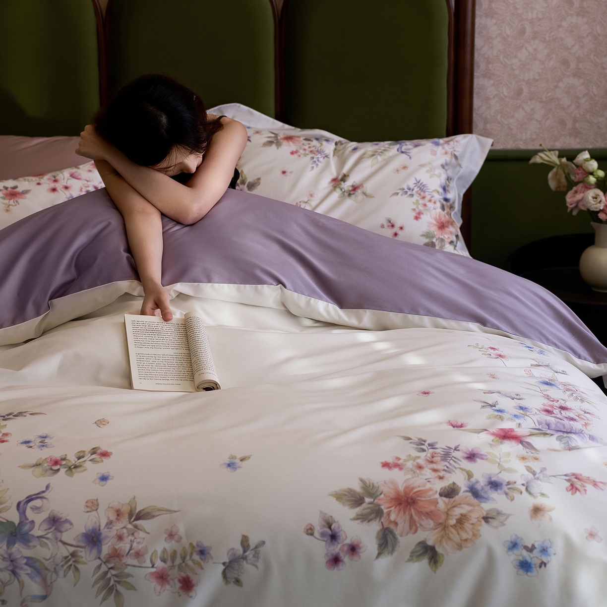 91家纺网 家纺一手货源 找家纺 轩和家居 2025新款70SA类轻奢长绒棉纯棉花四件套正品YKK拉链+精品做工 第一组 繁花