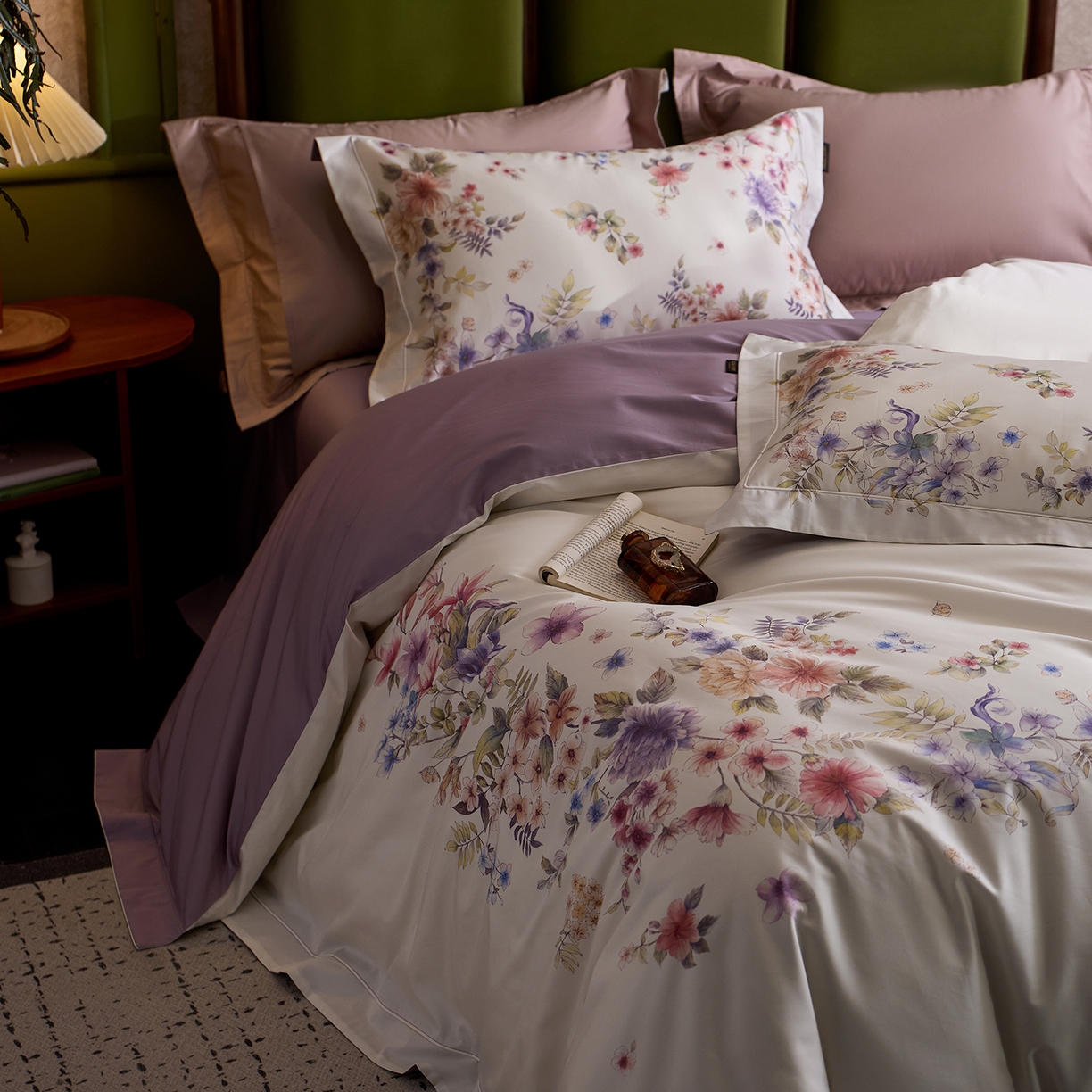 91家纺网 家纺一手货源 找家纺 轩和家居 2025新款70SA类轻奢长绒棉纯棉花四件套正品YKK拉链+精品做工 第一组 繁花