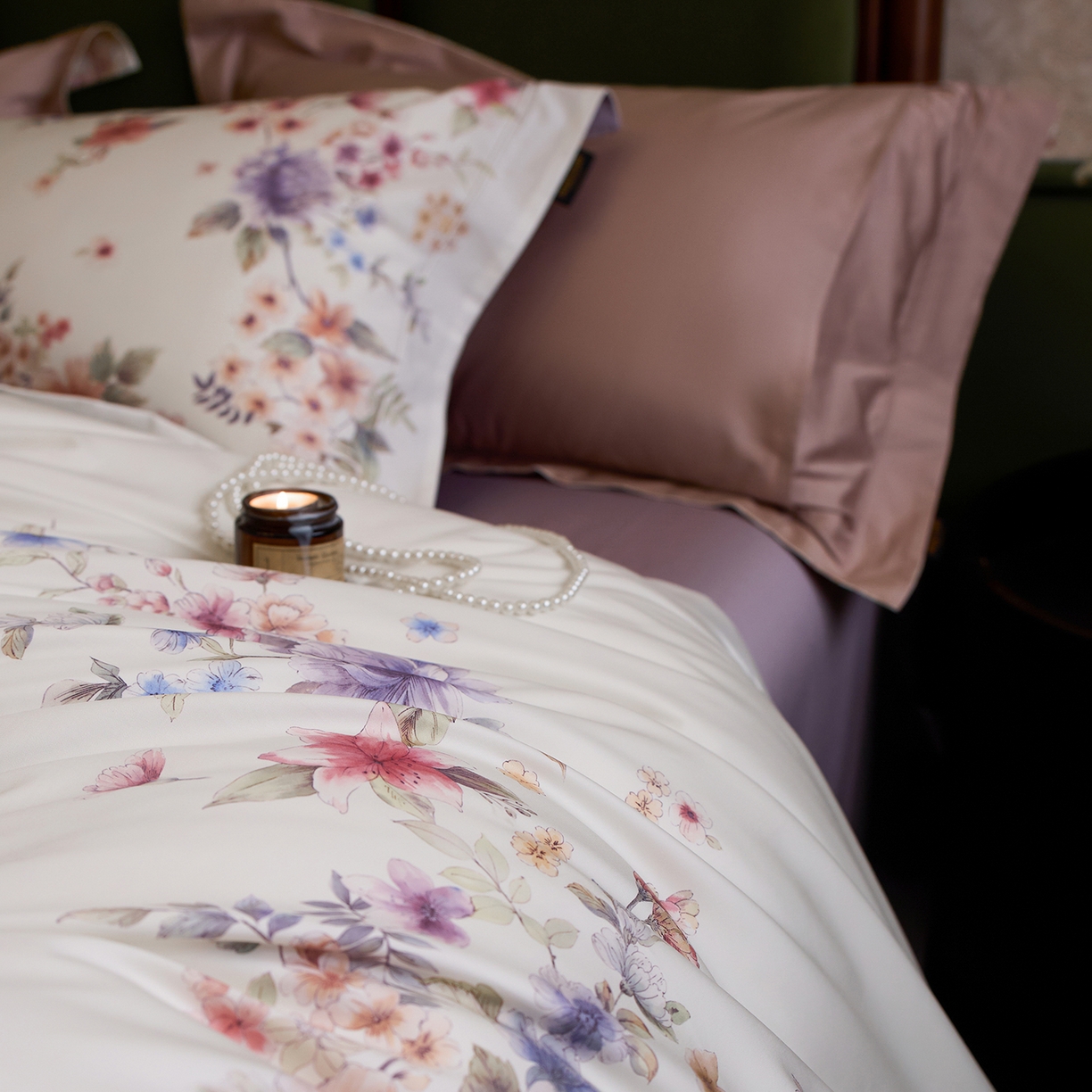 91家纺网 家纺一手货源 找家纺 轩和家居 2025新款70SA类轻奢长绒棉纯棉花四件套正品YKK拉链+精品做工 第一组 繁花