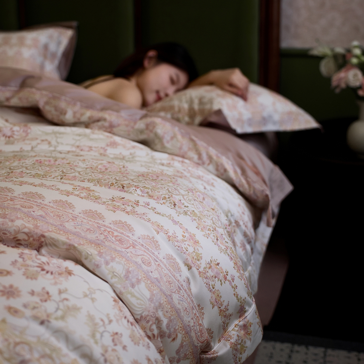 91家纺网 家纺一手货源 找家纺 轩和家居 2025新款70SA类轻奢长绒棉纯棉花四件套正品YKK拉链+精品做工 第一组 花漾梦境