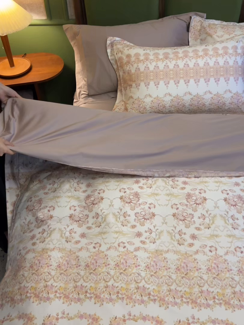 91家纺网 家纺一手货源 找家纺 轩和家居 2025新款70SA类轻奢长绒棉纯棉花四件套正品YKK拉链+精品做工 第一组 花漾梦境