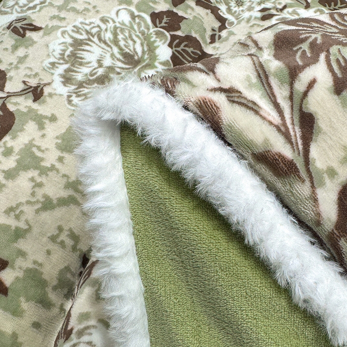 91家纺网 家纺一手货源 找家纺 云玲时尚 2025新款牛奶绒立体雕花兔毛绒包边四件套 墨花如梦