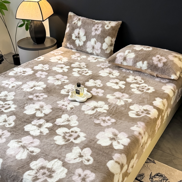 91家纺网 家纺一手货源 找家纺 爱多多家居 2025新款印花兔毛绒高克重单床笠床笠单件 床笠-繁花