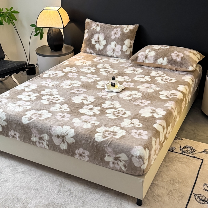 91家纺网 家纺一手货源 找家纺 爱多多家居 2025新款印花兔毛绒高克重单床笠床笠单件 床笠-繁花