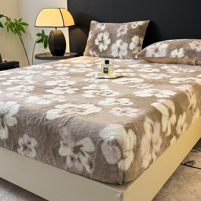 91家纺网 家纺一手货源 找家纺 爱多多家居 2025新款印花兔毛绒高克重单床笠床笠单件 床笠-繁花