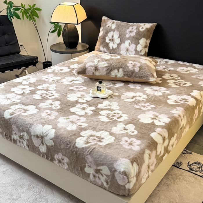 91家纺网 家纺一手货源 找家纺 爱多多家居 2025新款印花兔毛绒高克重单床笠床笠单件 床笠-繁花