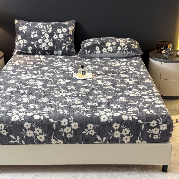 91家纺网 家纺一手货源 找家纺 爱多多家居 2025新款印花兔毛绒高克重单床笠床笠单件 床笠-莫奈花园