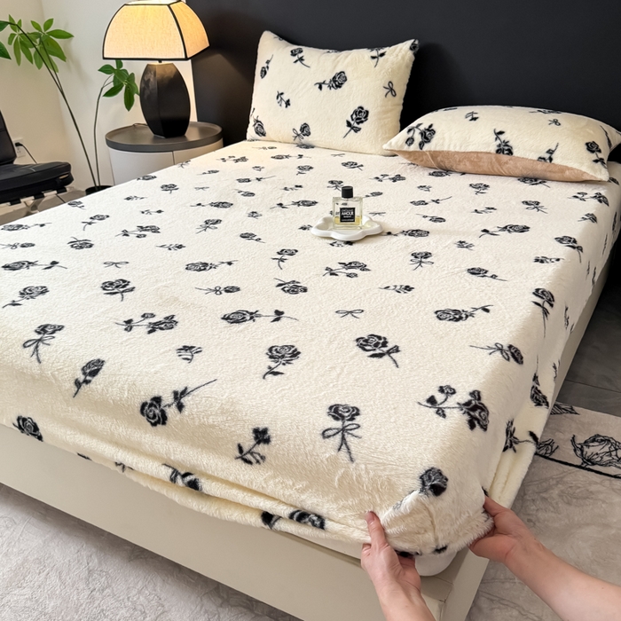 91家纺网 家纺一手货源 找家纺 （总）爱多多家居 2025新款印花兔毛绒高克重单床笠床笠单件