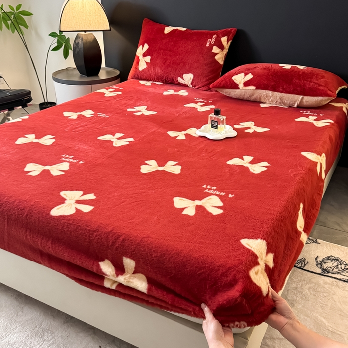 91家纺网 家纺一手货源 找家纺 （总）爱多多家居 2025新款印花兔毛绒高克重单床笠床笠单件