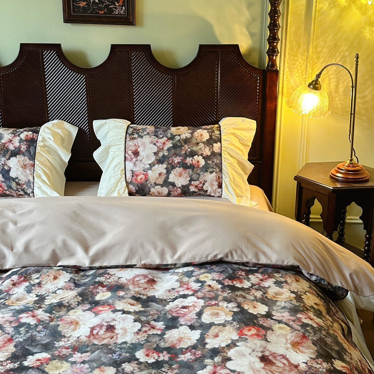 91家纺网 家纺一手货源 找家纺 （总）曼布缇 2025新款100s法式加厚全棉纯棉磨毛四件套-馥郁