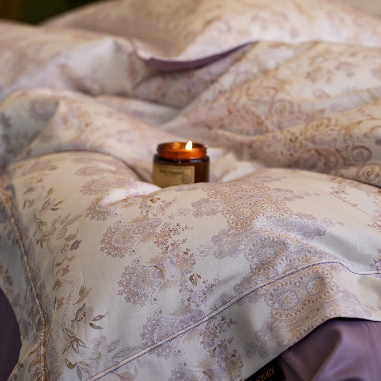 91家纺网 家纺一手货源 找家纺 轩和家居 2025新款70SA类轻奢长绒棉纯棉花四件套正品YKK拉链+精品做工 第一组 西曼花诗