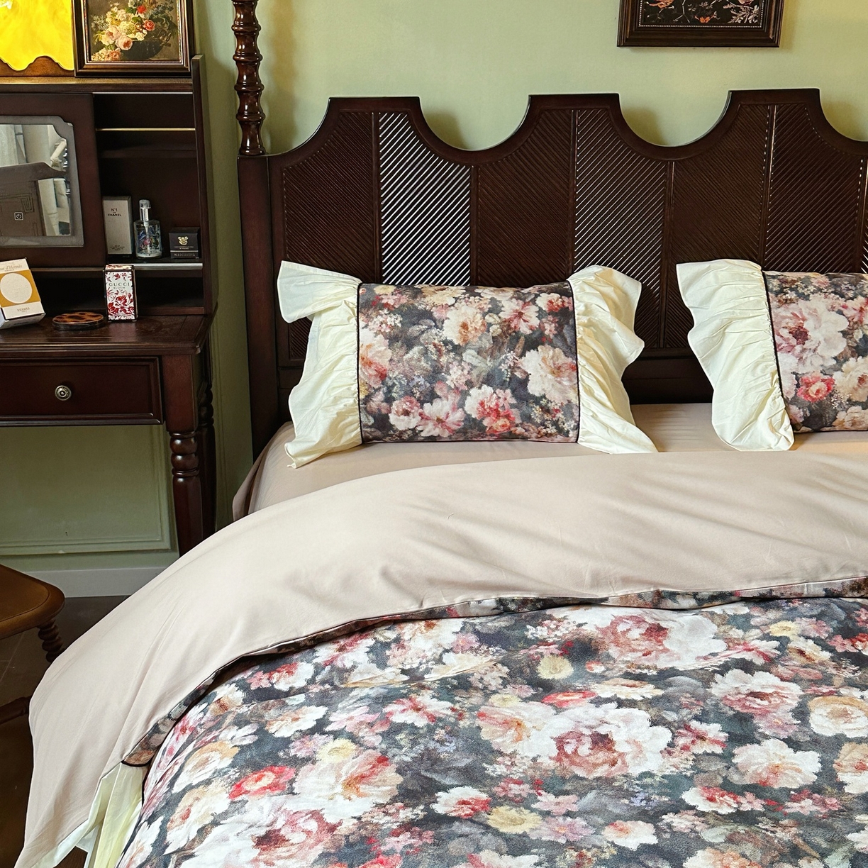 91家纺网 家纺一手货源 找家纺 曼布缇 2025新款100s法式加厚全棉纯棉磨毛四件套-馥郁 馥郁-红茶