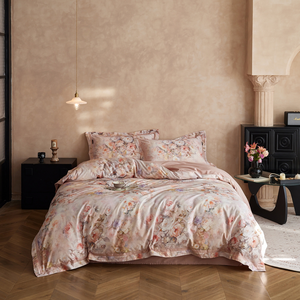 轩和家居 2025新款70SA类轻奢长绒棉纯棉花四件套正品YKK拉链+精品做工 第一组 朵莹