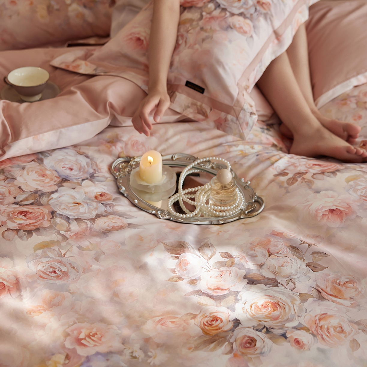 91家纺网 家纺一手货源 找家纺 轩和家居 2025新款70SA类轻奢长绒棉纯棉花四件套正品YKK拉链+精品做工 第一组 朵莹