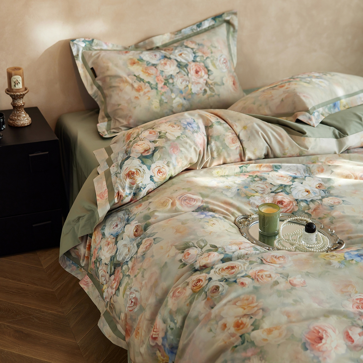 91家纺网 家纺一手货源 找家纺 轩和家居 2025新款70SA类轻奢长绒棉纯棉花四件套正品YKK拉链+精品做工 第一组 风沐