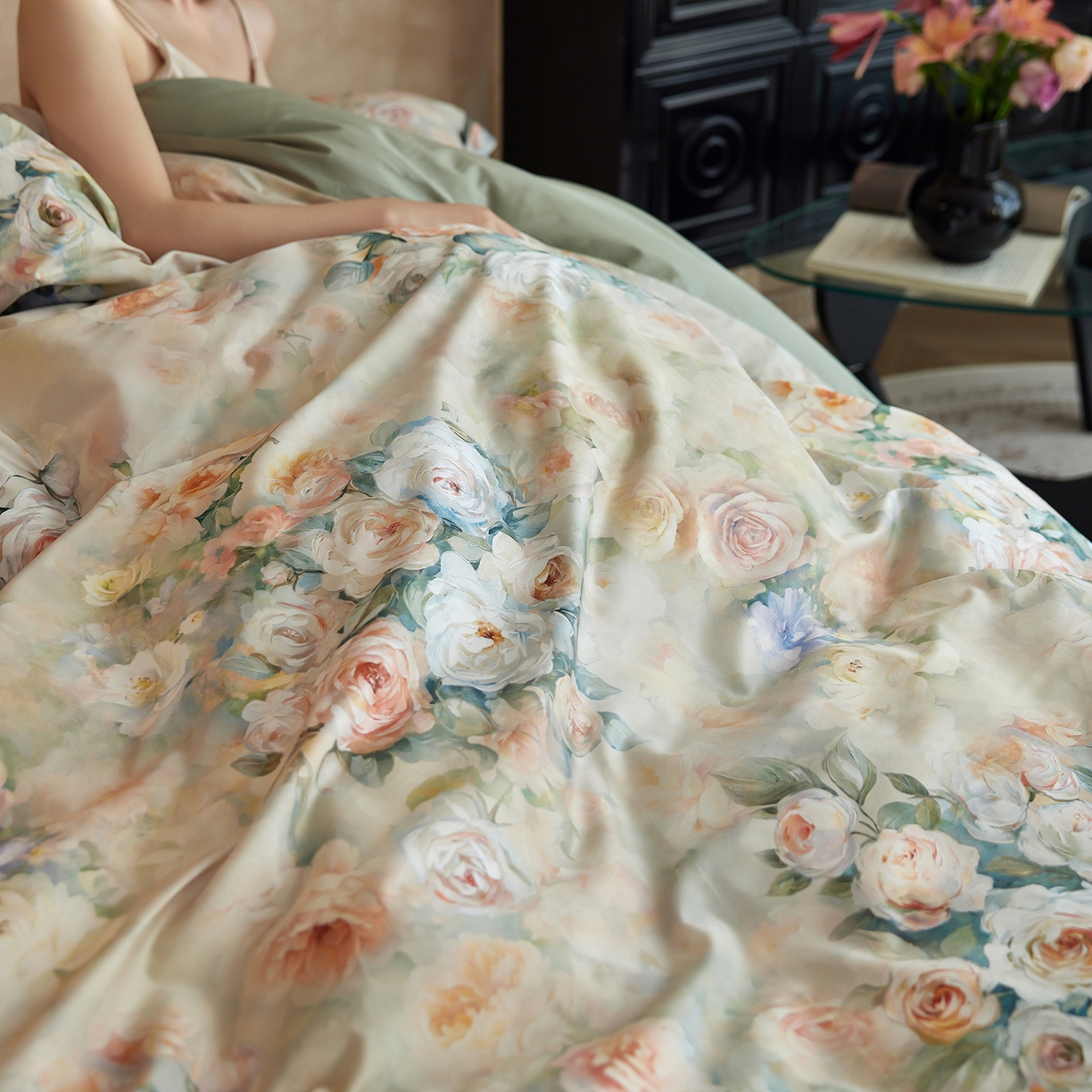 91家纺网 家纺一手货源 找家纺 轩和家居 2025新款70SA类轻奢长绒棉纯棉花四件套正品YKK拉链+精品做工 第一组 风沐